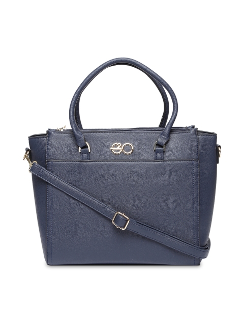 

E2O Navy Blue Textured Shoulder Bag