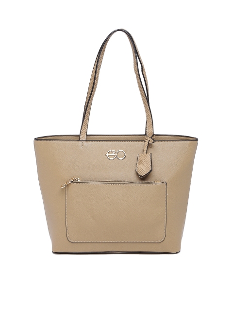 

E2O Beige Solid Shoulder Bag