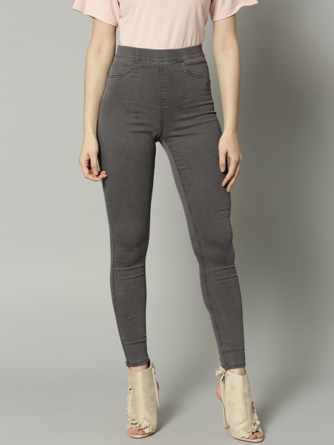 

Mark & Spencer Women Grey Solid High Rise Jeggings