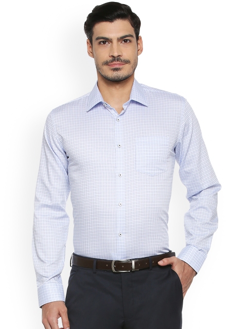 

Van Heusen Men Blue Slim Fit Checked Semiformal Shirt