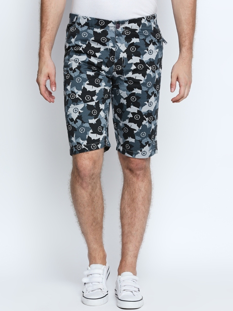 

AVOQ Men Grey Printed Regular Fit Regular Shorts