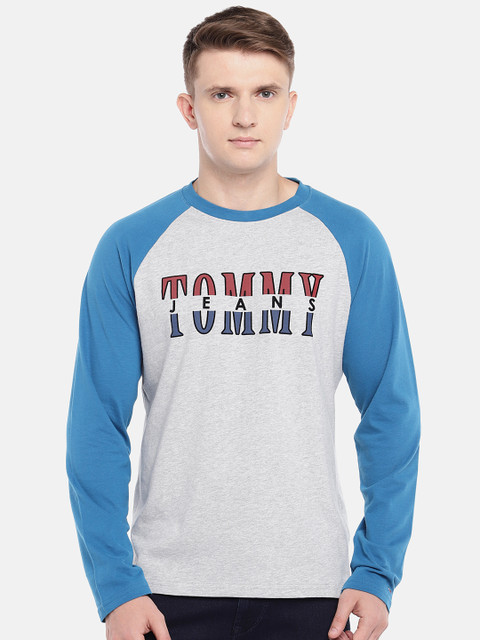 

Tommy Hilfiger Men Grey Printed Round Neck T-shirt