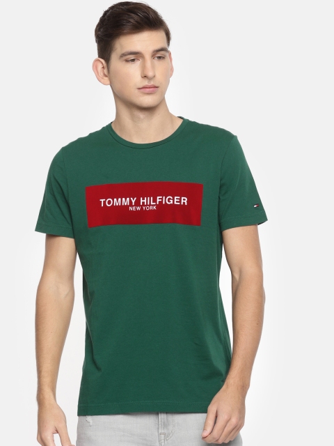 

Tommy Hilfiger Men Green Printed Round Neck T-shirt