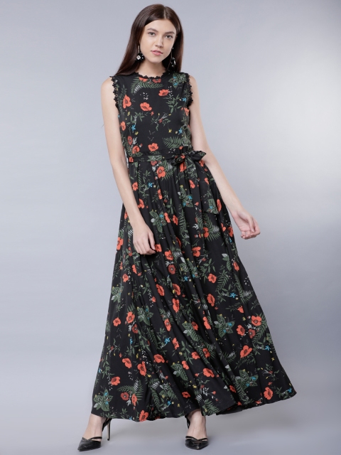 

Tokyo Talkies Women Black Printed Maxi Dress