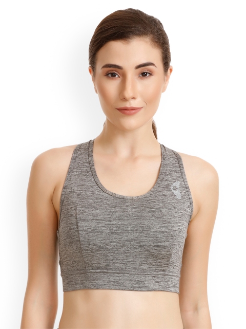 

Zelocity Grey Solid Non-Wired Lightly Padded Sports Bra