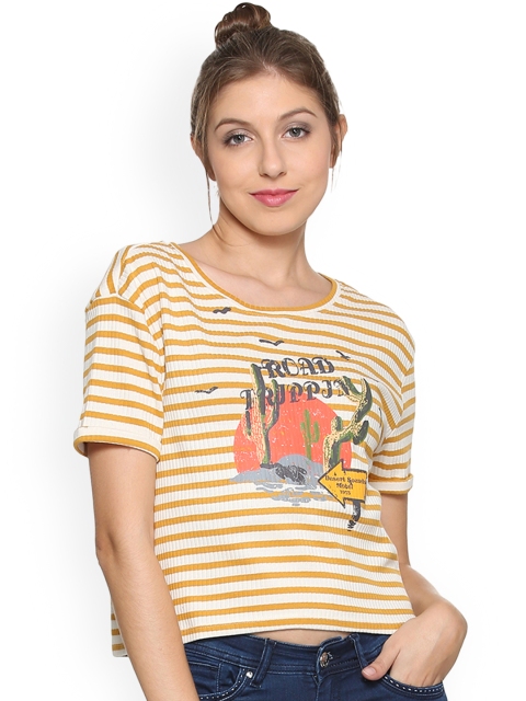 

People Women Yellow Striped Top