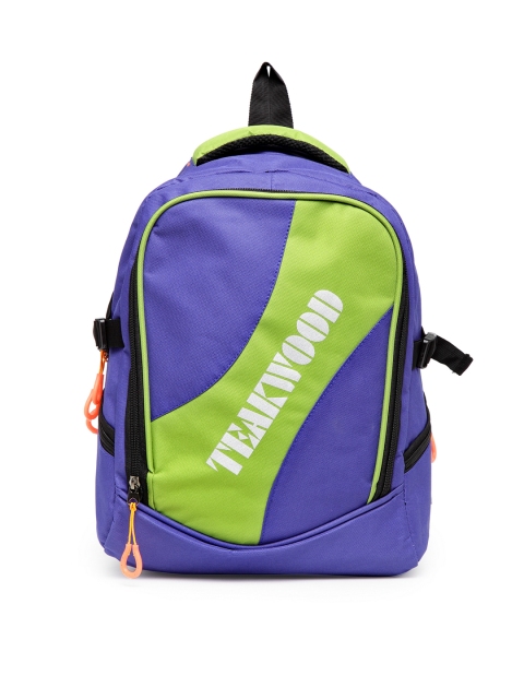 

Teakwood Leathers Unisex Blue & Green Colourblocked Backpack
