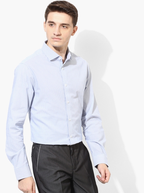 

Marks & Spencer Men Blue & White Slim Fit Striped Formal Shirt