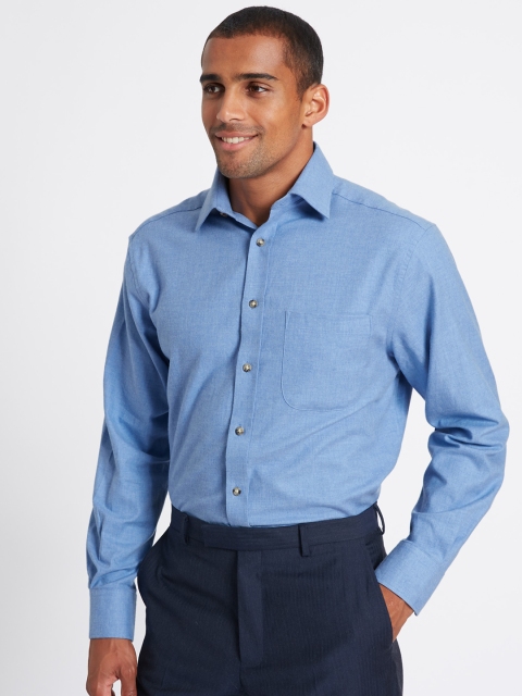 

Marks & Spencer Men Blue Regular Fit Solid Formal Shirt