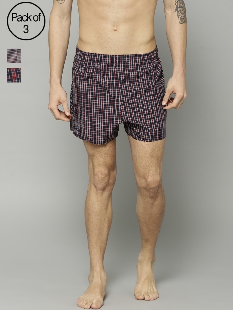 

Marks & Spencer Men Pack of 3 Checked Boxers, Red