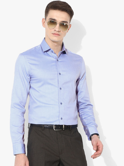 

Marks & Spencer Men Blue Slim Fit Solid Formal Shirt