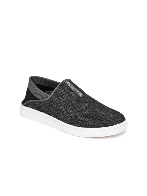 

United Colors of Benetton Women Black Slip-On Sneakers