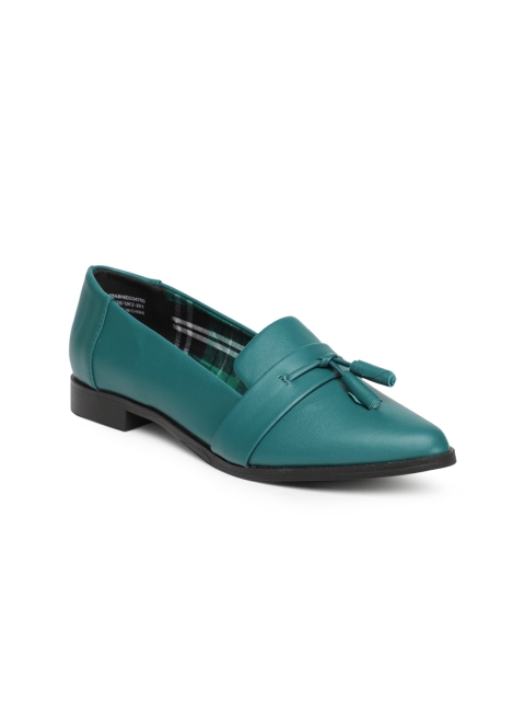 

United Colors of Benetton Women Green Solid Synthetic Ballerinas