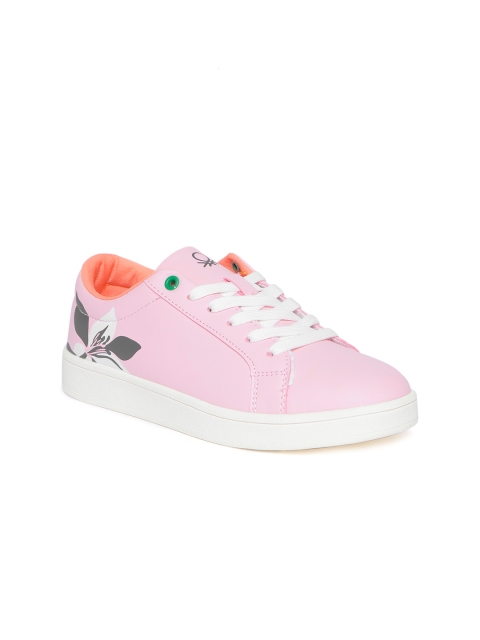 

United Colors of Benetton Women Pink Printed Detail Sneakers