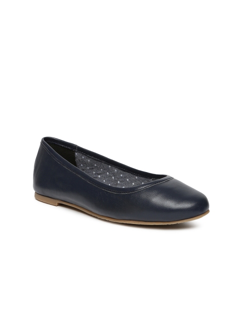 

United Colors of Benetton Women Navy Blue Solid Leather Ballerinas