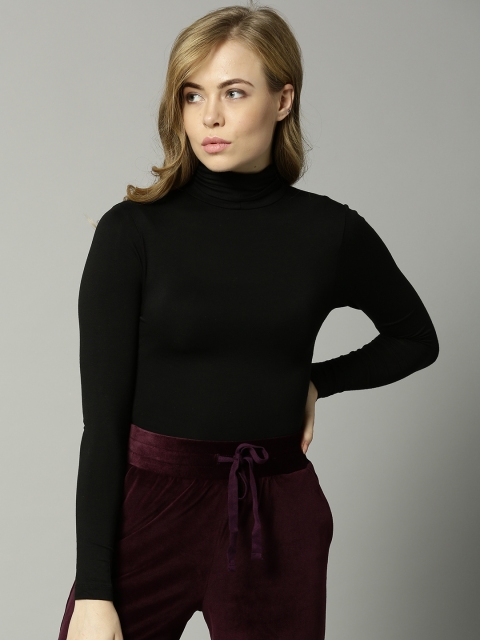 

Marks & Spencer Women Black Solid Fitted Top