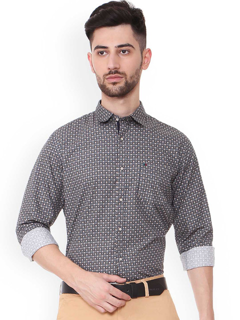 

Peter England Casuals Men Blue & Beige Slim Fit Printed Casual Shirt