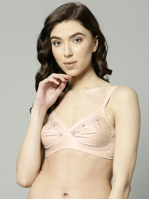 

Marks & Spencer Beige Embroidered Non-Wired Non-Padded Everyday Bra T337020