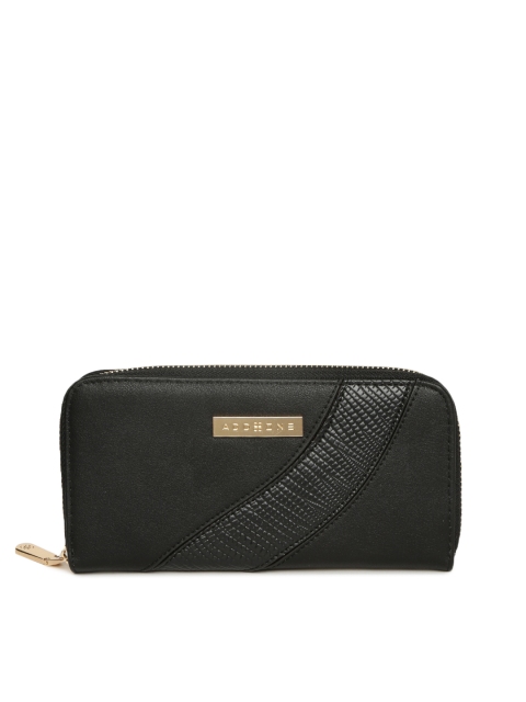

Addons Women Black Solid Zip Around Wallet