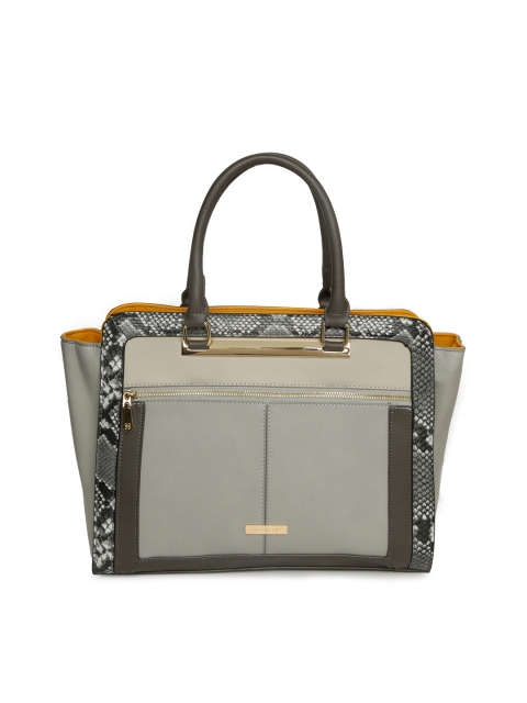 

Addons Grey Snake Skin Printed Handheld Bag