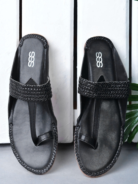 

Street Style Store Women Black Woven Braided One Toe Flats