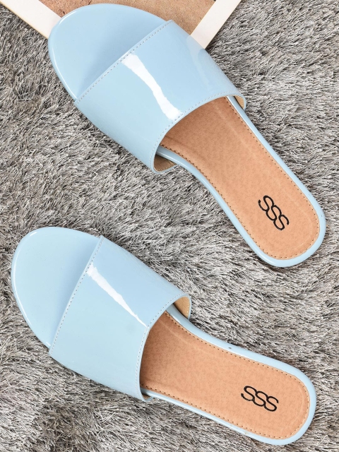 

Street Style Store Women Blue Solid Open Toe Flats