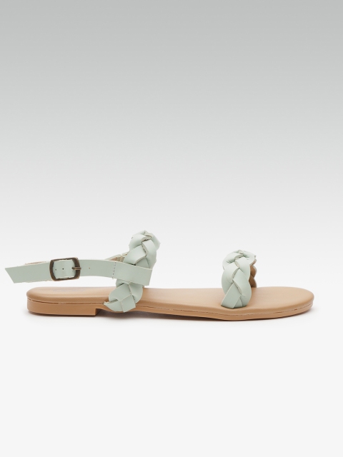 

Street Style Store Women Mint Green Braided Open Toe Flats