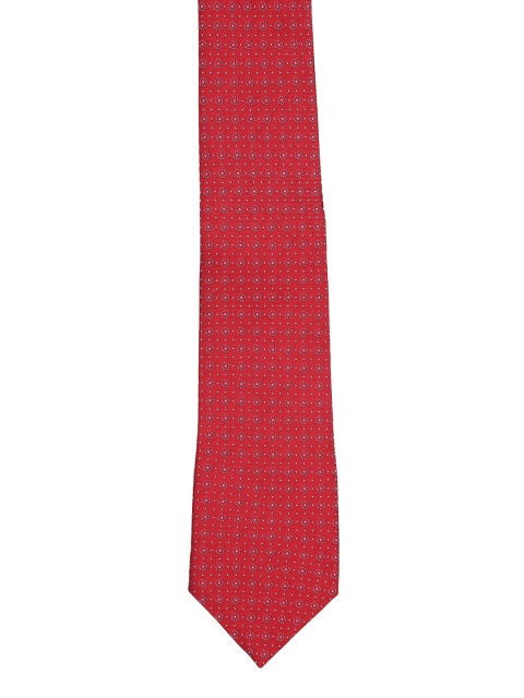 

Peter England Red Woven Design Broad Tie