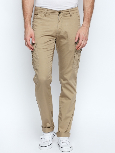 

beevee Men Khaki Regular Fit Solid Cargos