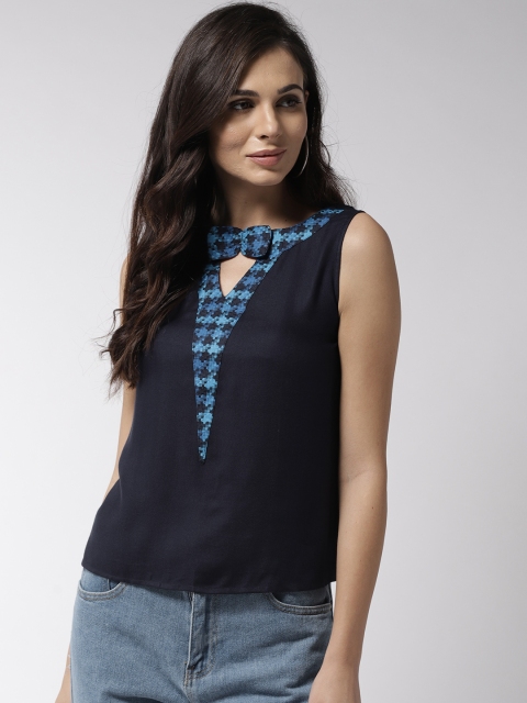 

MISH Women Navy Blue Solid Top