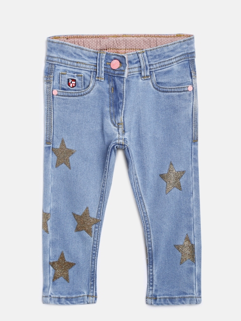 

U.S. Polo Assn. Kids Girls Blue Mid-Rise Clean Look Stretchable Jeans