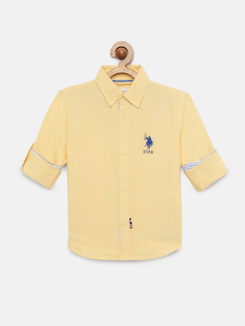 

U.S. Polo Assn. Kids Boys Yellow Regular Fit Solid Casual Shirt
