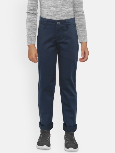 

U.S. Polo Assn. Kids Boys Navy Regular Fit Solid Chinos, Navy blue