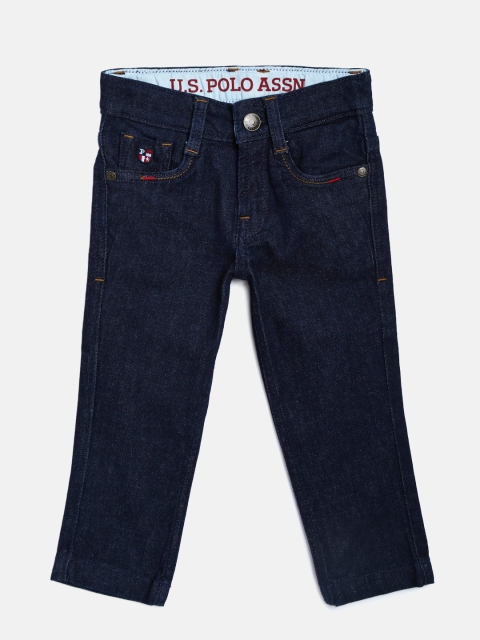 

U.S. Polo Assn. Kids Boys Blue Skinny Fit Mid-Rise Clean Look Stretchable Jeans