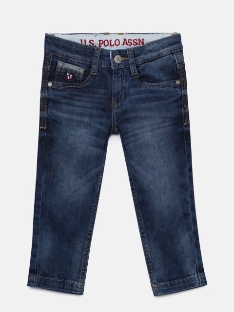 

U.S. Polo Assn. Kids Boys Blue Skinny Fit Mid-Rise Clean Look Stretchable Jeans