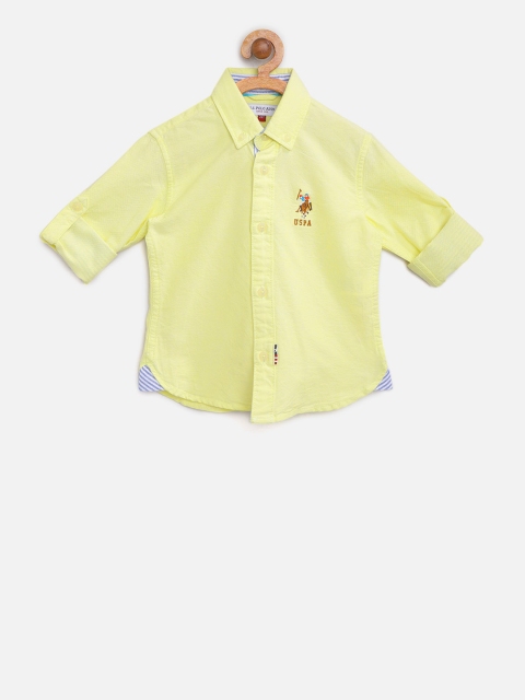

U.S. Polo Assn. Kids Boys Yellow Regular Fit Solid Casual Shirt