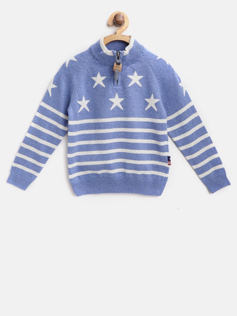 

U.S. Polo Assn. Kids Boys Blue & White Striped Sweater