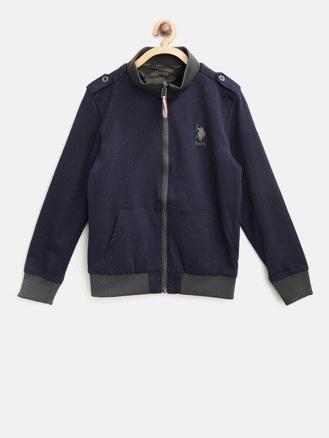

U.S. Polo Assn. Kids Boys Olive Green & Navy Reversible Bomber Jacket