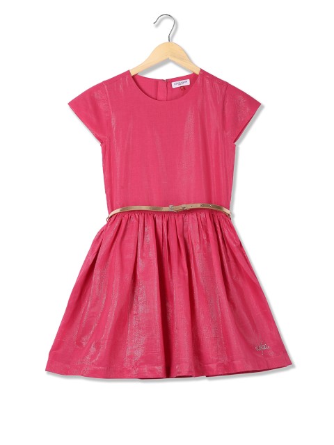 

U.S. Polo Assn. Kids Girls Pink A-Line Dress