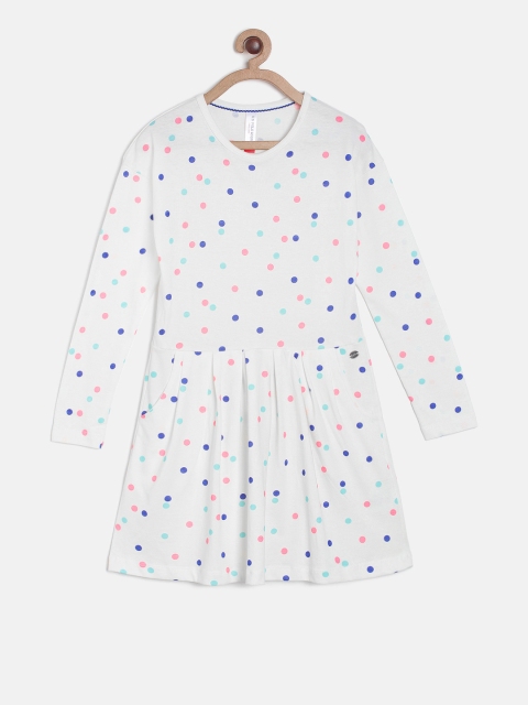 

U.S. Polo Assn. Kids Girls White Fit and Flare Dress