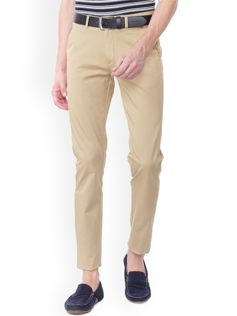 

Peter England Men Khaki Slim Fit Solid Regular Trousers