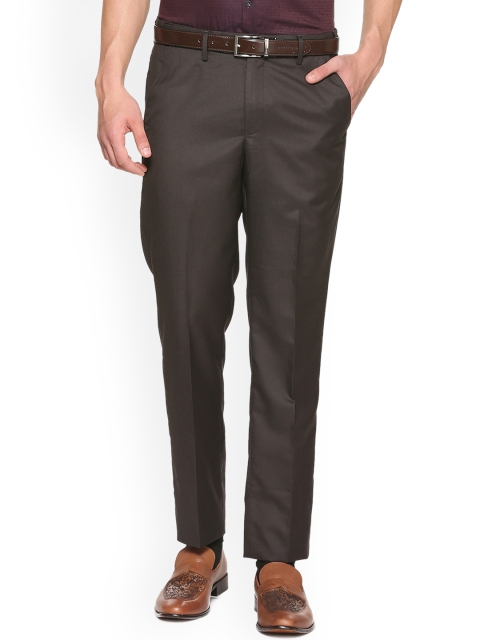 

Peter England Men Brown Slim Fit Solid Formal Trousers