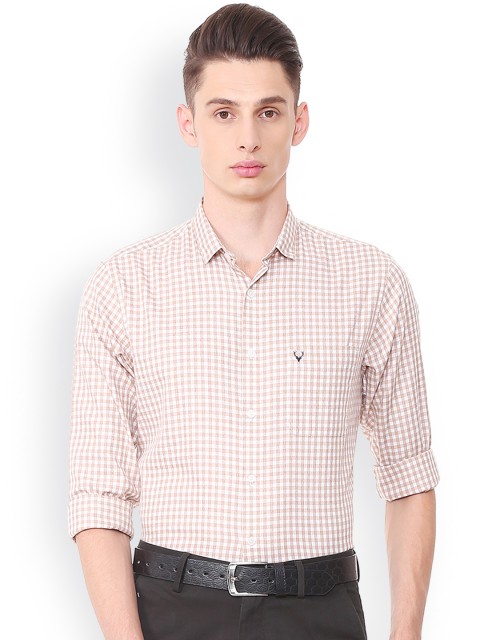 

Allen Solly Men Brown & White Slim Fit Checked Casual Shirt