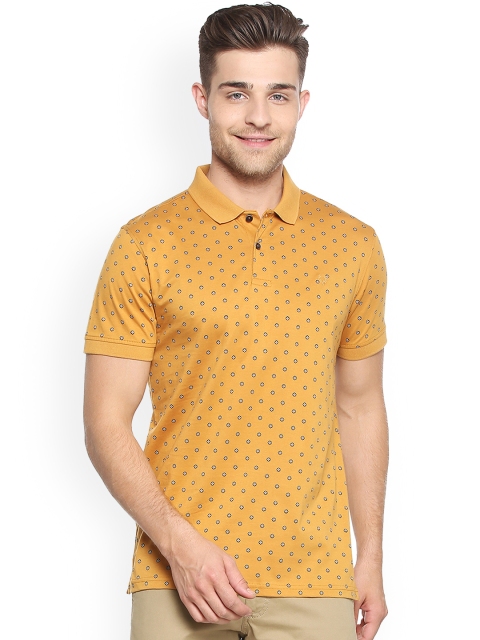 

Allen Solly Men Mustard Yellow Printed Polo Collar T-shirt