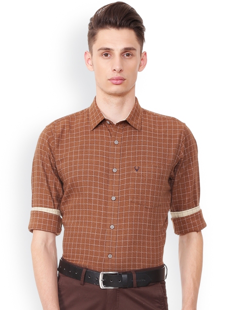 

Allen Solly Men Brown Slim Fit Checked Casual Shirt