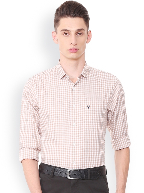 

Allen Solly Men Brown & White Slim Fit Checked Casual Shirt