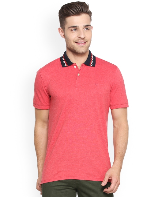 

Allen Solly Men Coral Red Solid Polo Collar T-shirt