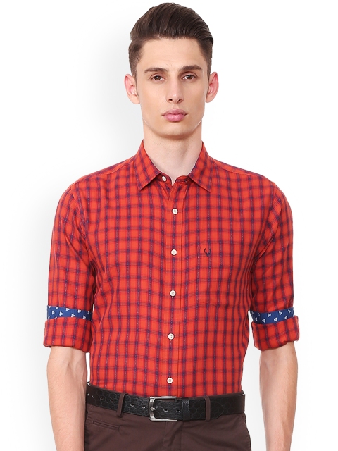 

Allen Solly Men Red & Blue Slim Fit Checked Casual Shirt