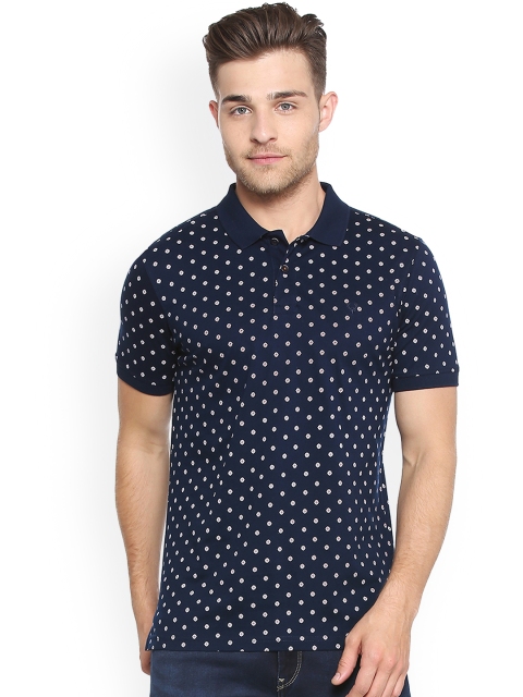 

Allen Solly Men Navy Blue Printed Polo Collar T-shirt