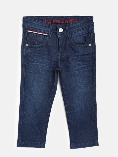 

U.S. Polo Assn. Kids Boys Blue Skinny Fit Mid-Rise Stretchable Jeans
